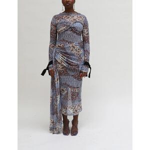 OMOL Swelle Mesh Floral Column Midi Dress‎ NWT XS *with flaw*